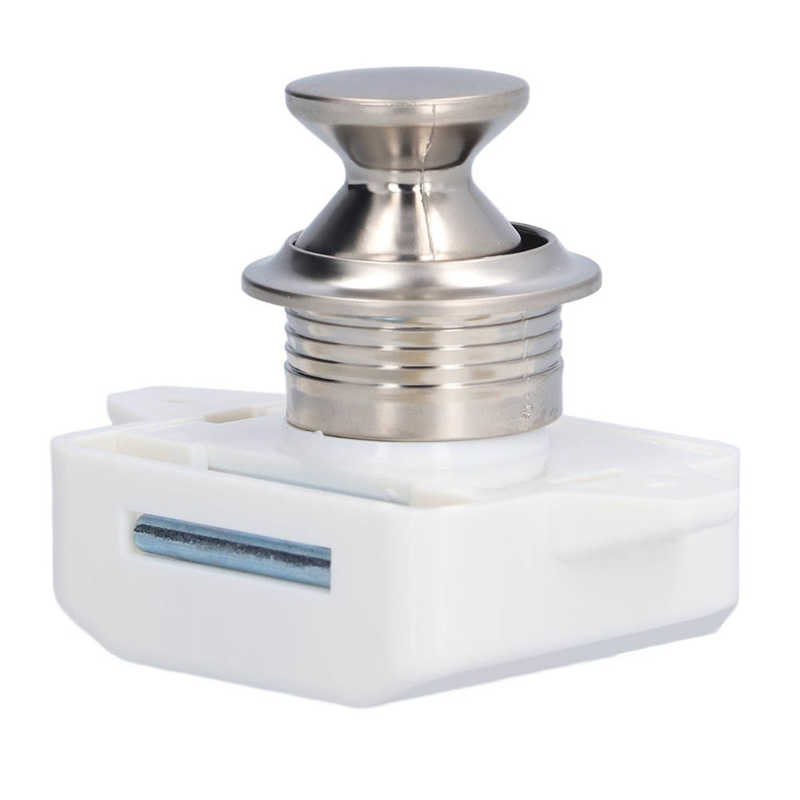 Cabinet Push Button Catch Lock RV Push Button Latch ABS Metal Wide Application for Camper for 14-18mm Door Thickness for