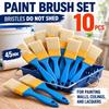 10pcs Nylon Bristle Flat Brush Set High Elasticity Chip Brush Flat Paint Brush  Dust Cleaning