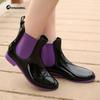 New Thermal Rain Boots Type Low Tube Fashion Water Shoes Trendy Low Tube Elastic Glossy Women's Rain Shoes