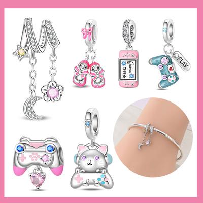 Hobbies Beads Bible Red Princess Shoes And Cute Gaming Machine Bracelet Fit Copper Women'S Necklace Diy Charm Jewelry Gift