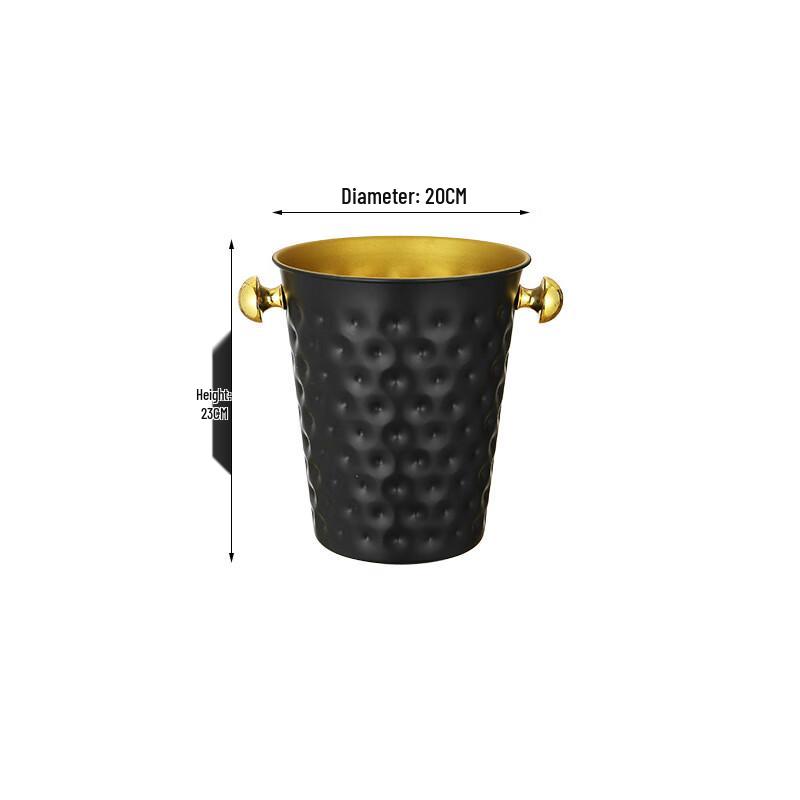 ZISIZ Hammered Champagne Ice Bucket with Stand