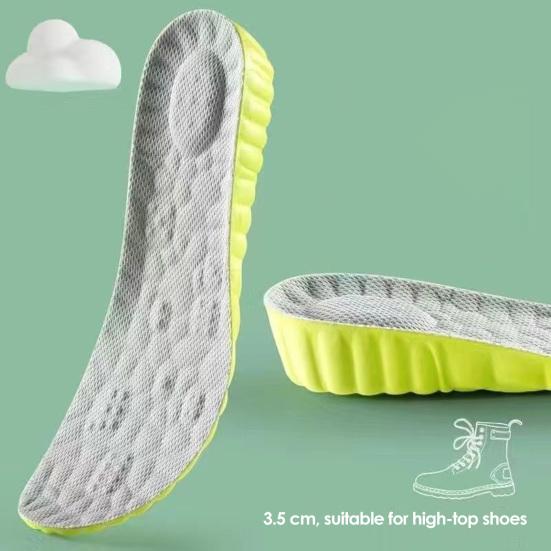 1 Pair Inner Heightening Insole Breathable Anti-Odor Arch Support Multi-Level Height 1.5/2.5/3.5cm Ergonomic Shoe Inserts for Sports Shoes