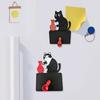 Jijijing Cat Pushing Vase Refrigerator Magnet, 3D Printed Whiskers Holder Pet Memorial Keepsake Decoration, Gift for Cats Lovers