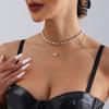 Accessories, Double Beaded Acrylic Mixed And Matched Metal Love Necklace Women, Premium Clavicle Necklace