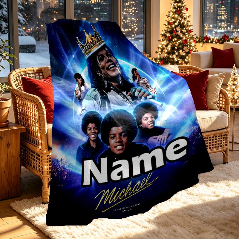Coperta Personalizzata con Nome Michael Jackson, Arredamento Casa, Camera da Letto, Divano, Campeggio, Divano, Regali per Compleanno Natale