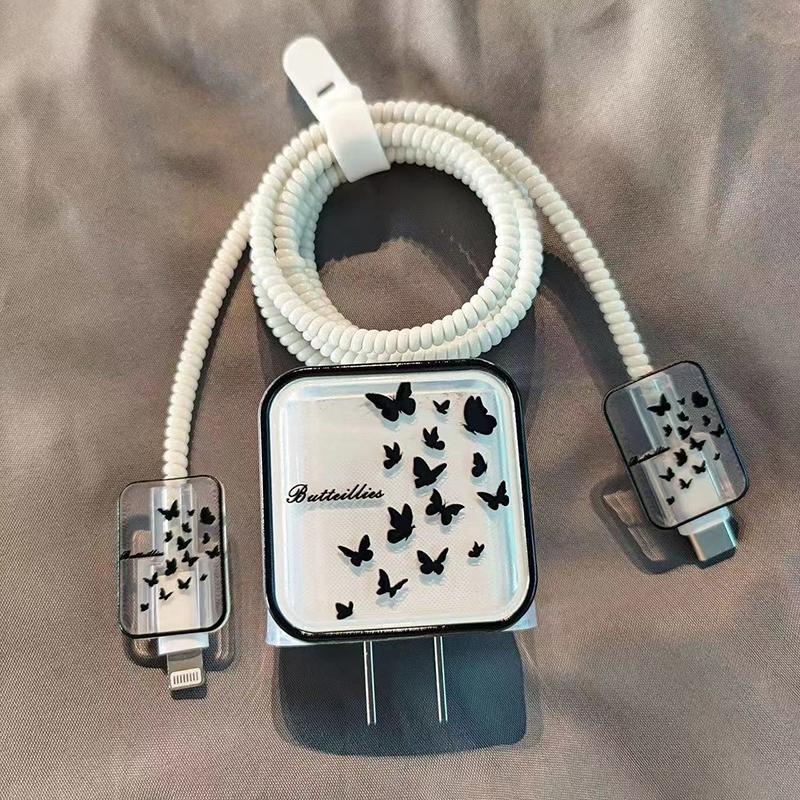 Crayon Shin-Chan Charger Case Cable Cover For Iphone 18W/20W Fast Charger Cover Data Cable Head Bite Winder Protector Shell