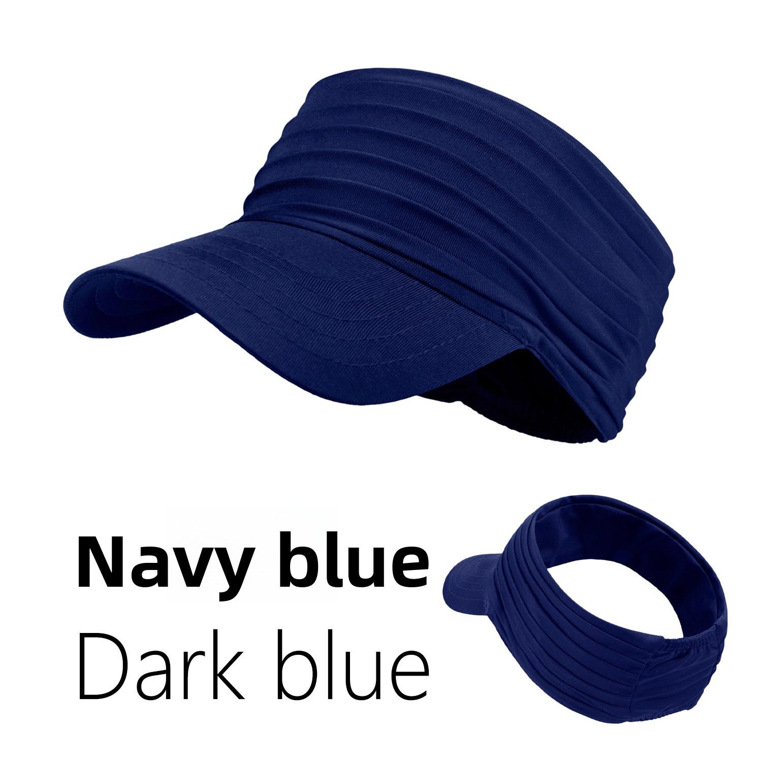 

Весенне-летняя шляпа от солнца с открытым верхом, модная спортивная быстросохнущая шляпа от солнца для мужчин и женщин для улицы, взрослая беговая кепка-утка темно-синий