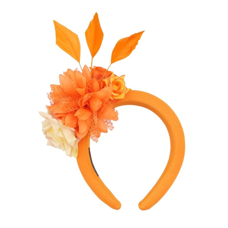 

Feathers Headband Girls Hair Headbands Summer Dopamine Color Hairband Head Hoop Headdress Hair Accessories помаранчевий