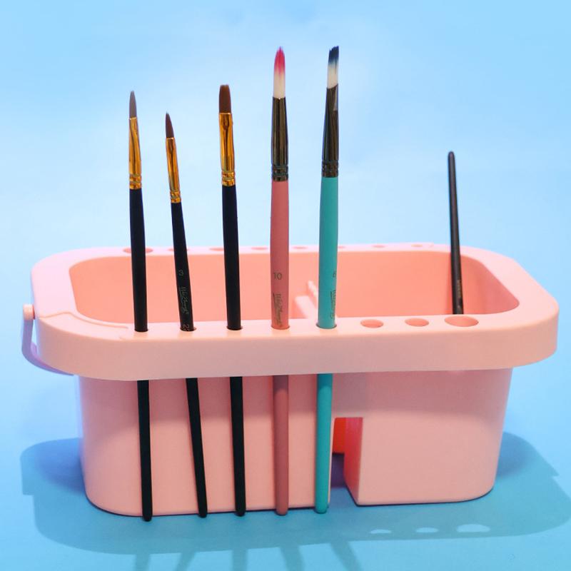 Bacinella per Pittura Multiuso con Portapennelli, Lavapennelli, Vaschette, Scatola Tavolozza - Tazza per Pulizia Artista per Pittura ad Acquerello Olio con Coperchio