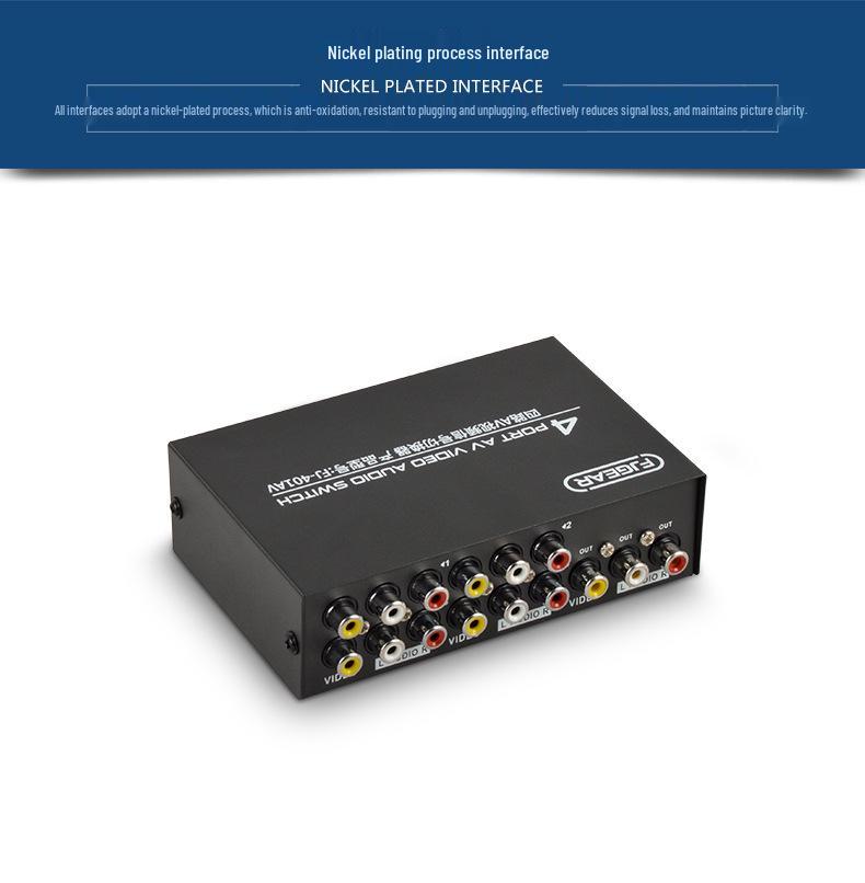 4-Input 1-Output AV Switcher with Lotus Head Interface