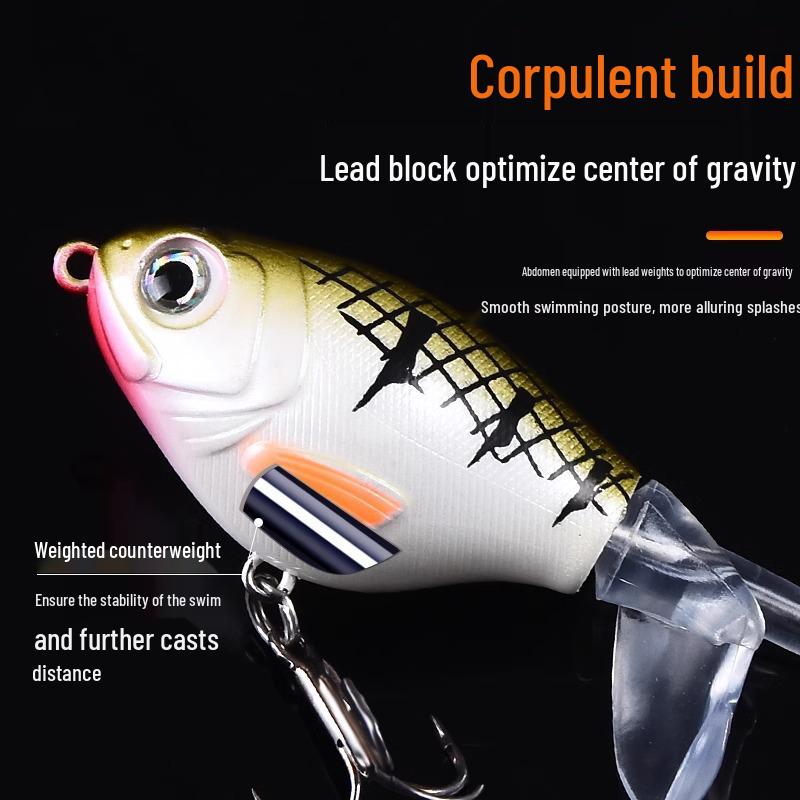 Floating Surface Tractor Lure for Freshwater Fish: Mandarin, Bass, Black Carp - Remote Casting Artificial Bait