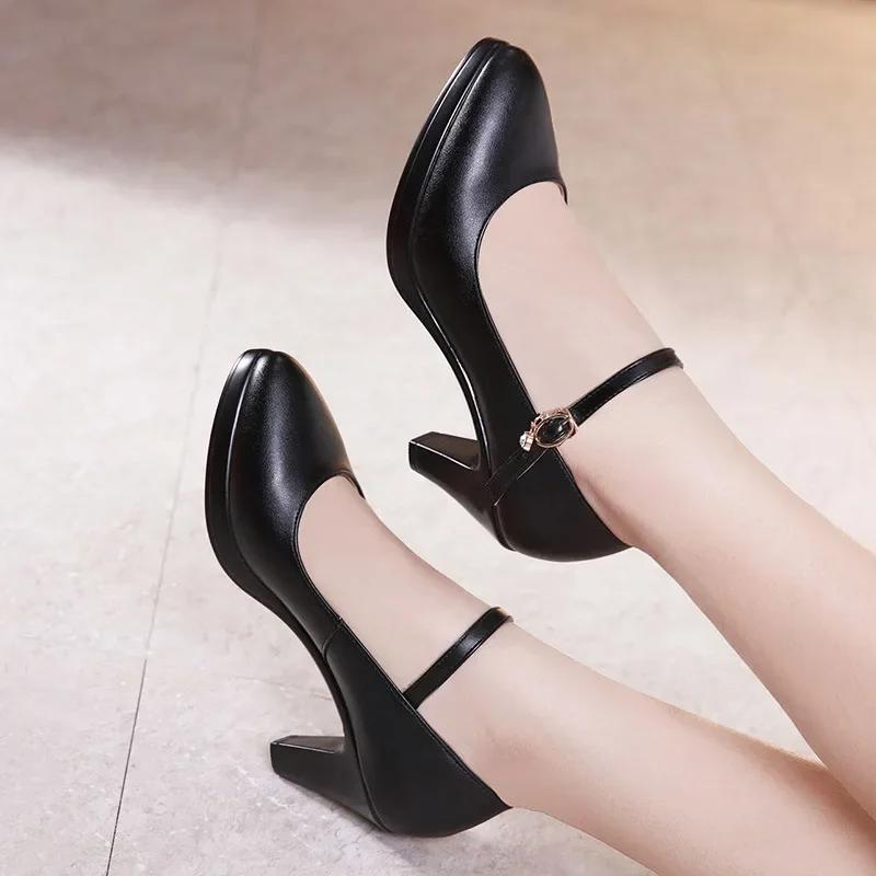 6cm 8cm Mărime Mică 32-43 Mary Janes Joase Pantofi Albi de Nuntă Mireasă Pantofi cu Platformă 2025 Pantofi cu Toc Înalt Damă Birou Model