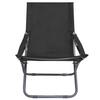 Folding Beach Chairs 2 Pcs Black Fabric