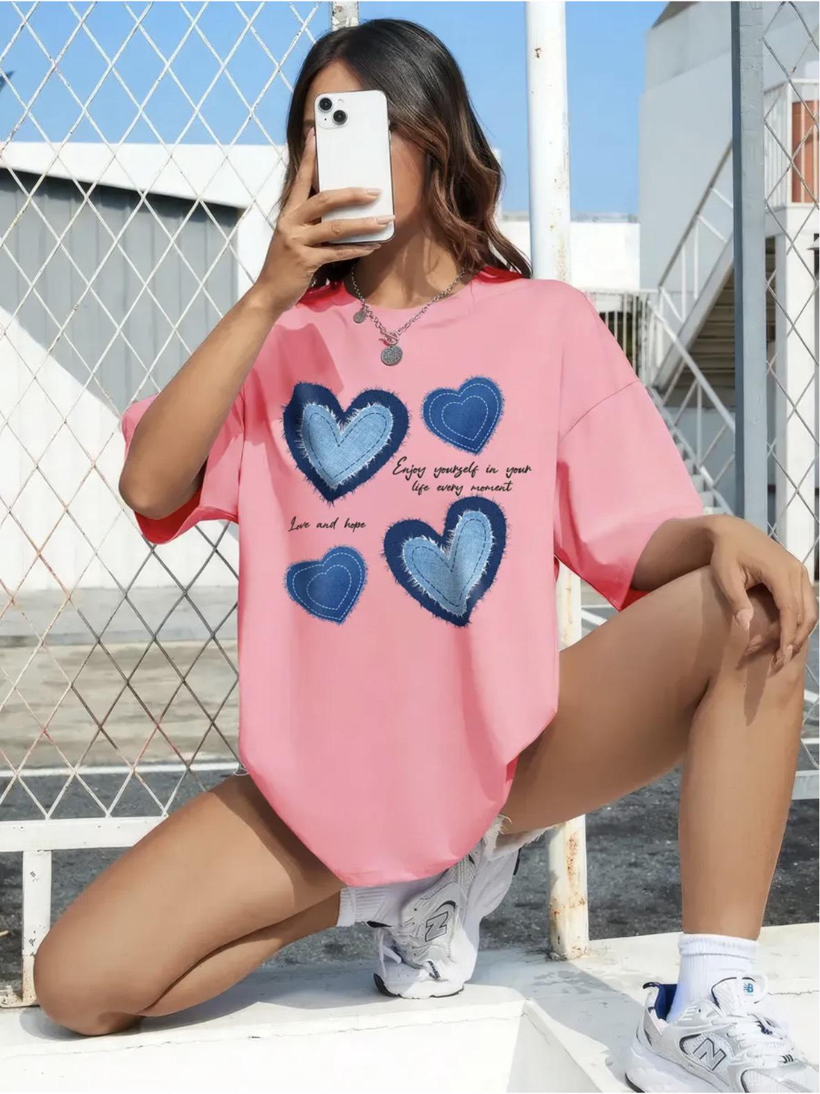 Women s Eye Print Casual Summer T-Shirt M