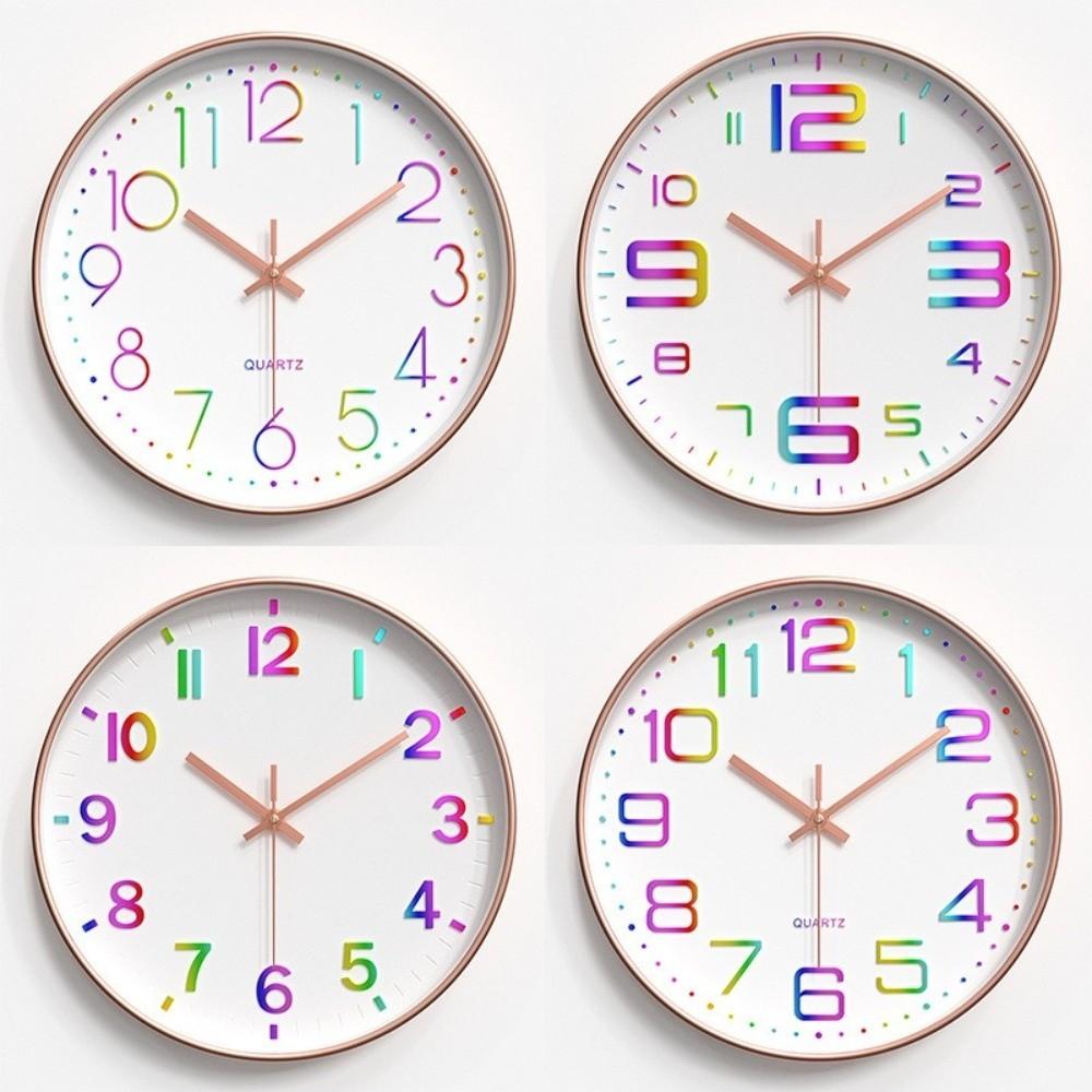 Mute Quartz Clock 12 Inch Silent Wall Clock Fashion Children Clock  Home Office Decorative