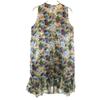 MSGM Made In Italy Floral No Sleeve Mini Dress 42 Beige Brown Women Used