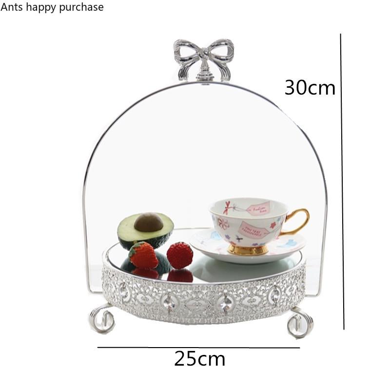 Silvery Metal Mirror Cake Stand Cake Pan Dessert Plate Desktop Storage Tray Home Decorative Plate Display Stand Shooting Props