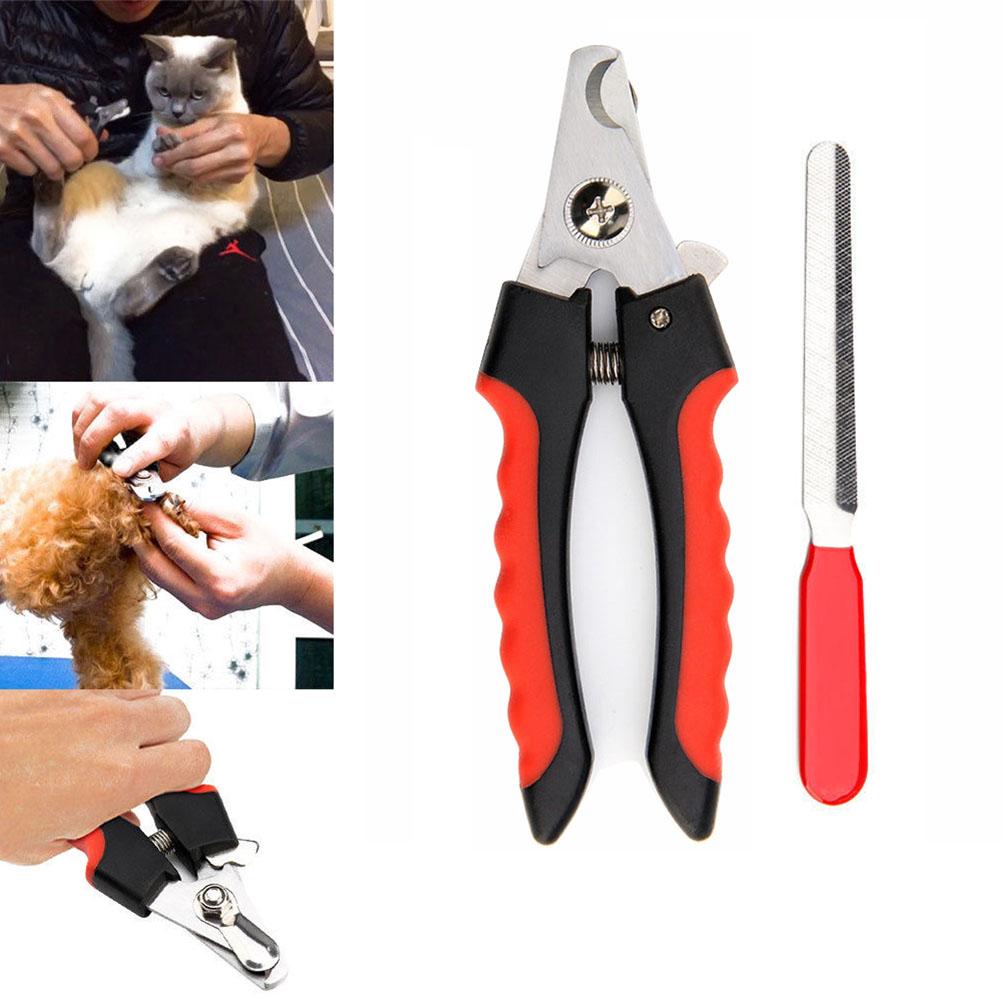 Tiernagelschere mit Feile Tiernagelschneider mit Verriegelung Krallenschere Set für Hund Katze