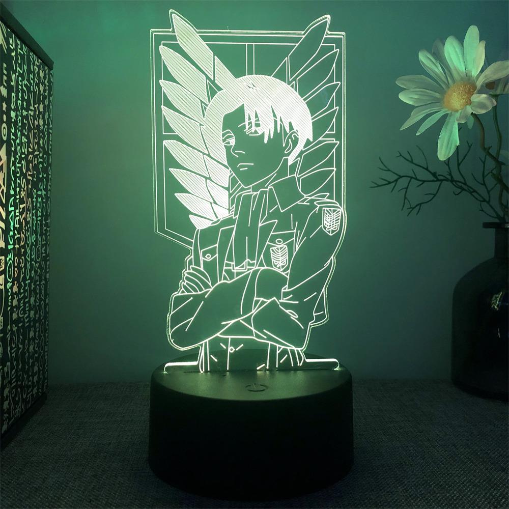 Attack on Titan 3D Lamp Anime Figures LED Night Light 16 Colors Lamps Remote Control RGB Decoration Bedroom Home Children Gifts