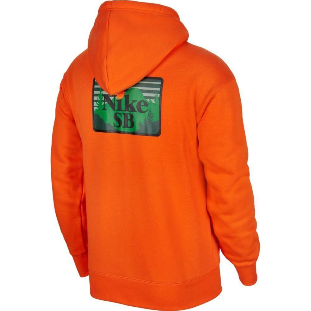 Nike Solid Color Logo Pullover Hoodie Long Sleeve Men Tops Electrolime-Orange DA4256-800