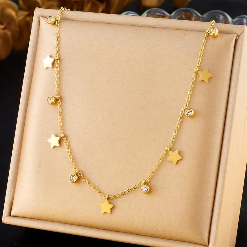 

316L Stainless Steel Simple Classic Zircon Butterfly Tassel Pendant Necklace For Women Fashion New Clavicle Chain Jewelry Gift