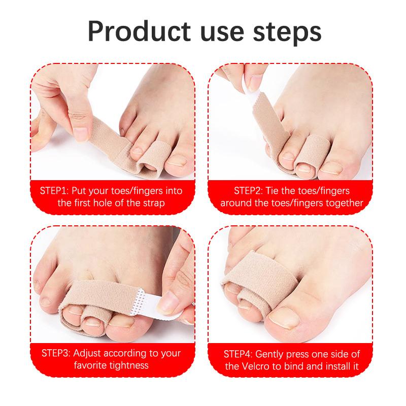 2Pcs Toe Finger Straightener Bend Toe Valgus Corrector Bandage Toe Separator Splint Wraps Foot Stretcher Care Tool
