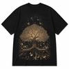 Tree of Life T-Shirt – Golden Butterflies Forest Graphic Tee, Boho Unisex Streetwear