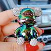 Heiß Süß Cartoon Acryl Strass Beschichtet Sitzender Bär Schlüsselanhänger Silikon Handgelenkband Paar Puppe Tasche Anhänger Zubehör Geschenk