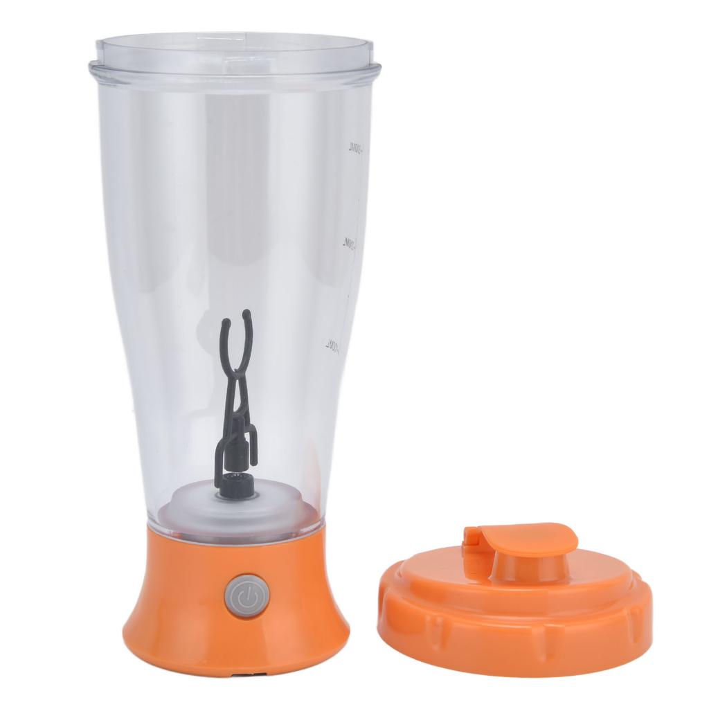 Electric Mixing Cup Simple 350ml Coffee Milk Shaking Bottle Automatic Shaker CupOrange