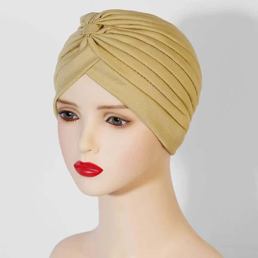 New Women Solid Color Hijab Turban Cancer Beanie Bonnet Inner Hijabs Cap Hair Loss Chemo Hat Elastic Head Cap Muslim Indian Hat