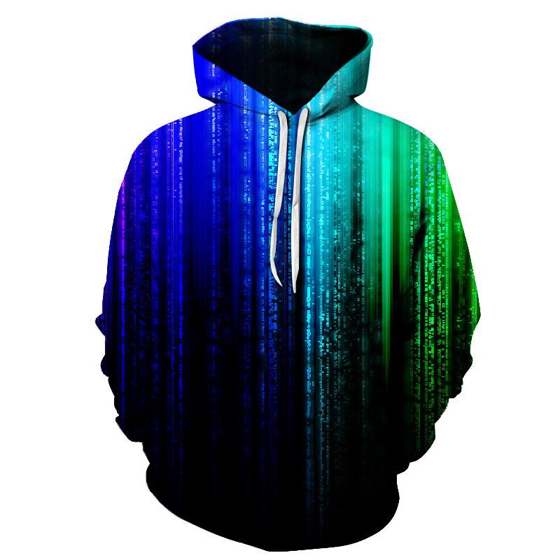 3D Printed Geometric Love Heart Hoodie For Men Colorful Pattern Long Sleeves Spring Autumn Sweatshirts Pullover Street Hoodies