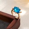 Shiny Candy Color Statement Ring Stackable Finger Ring Gift Oval Shape Rhinestone Ring  Daily Wear