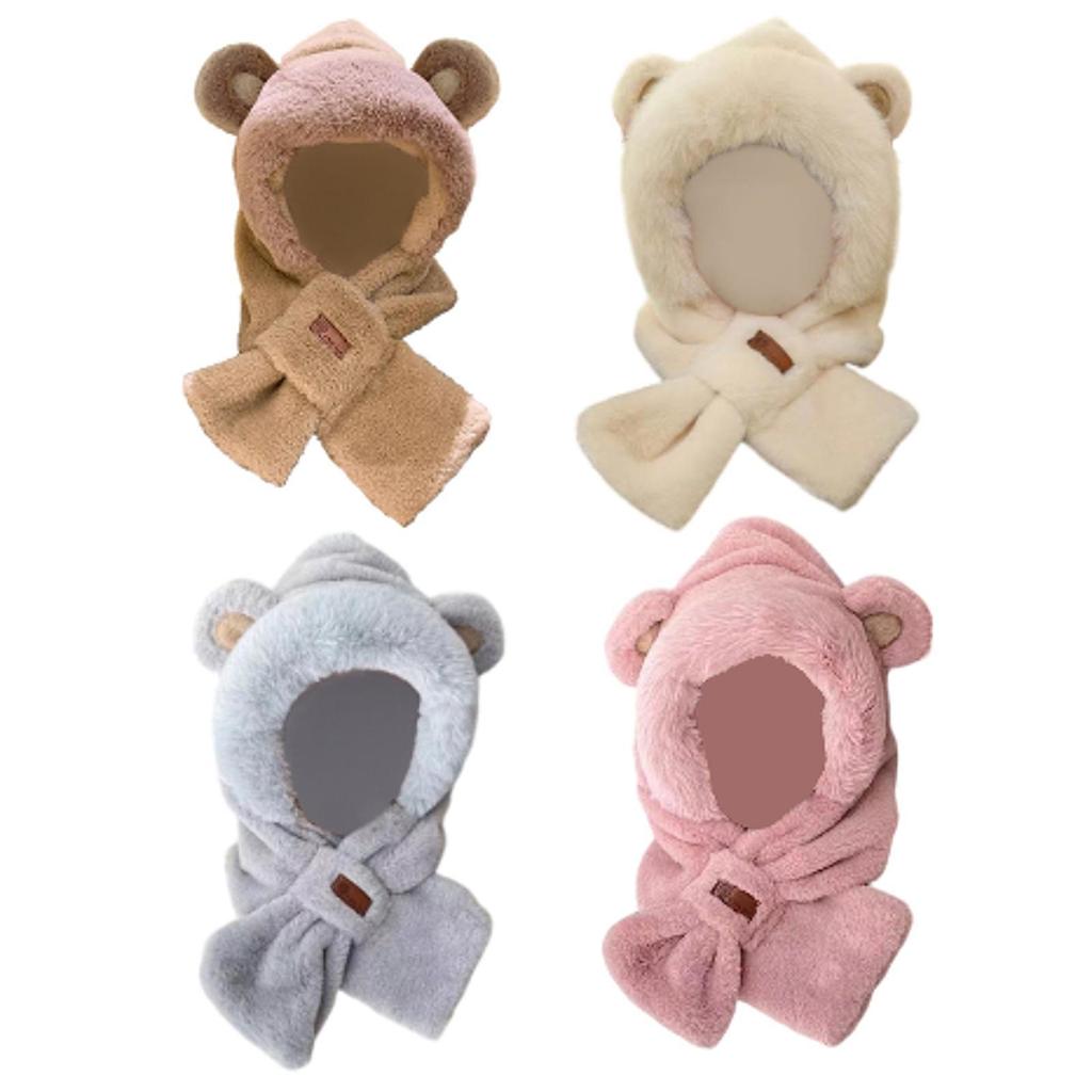 Winter Hat Scarf Set Casual Beanie Comfortable Adorable Plush Animals Hat for Birthday Gift Outdoor Sports Cosplay Parties