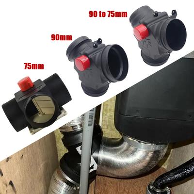 75MM/ 90MM/ 90MM To 75MM Vavle Flap Adjustable Air Diesel Heater Vent Ducting T Branch Splitter Exhaust Pipe Joiner Connector
