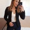 QICED Women's Vintage Casual Solid Color Print Long Sleeve Jackets & Coats