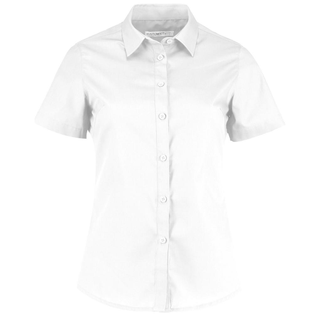 Kustom Kit Womens/Ladies Poplin Tailored Short-Sleeved Shirt