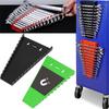 2Pcs 12 Slot Magnetic Wrench Organizers Rack Set Plastic Tool Holders Tray for Tool Box Drawer Chest and Wall Mounted