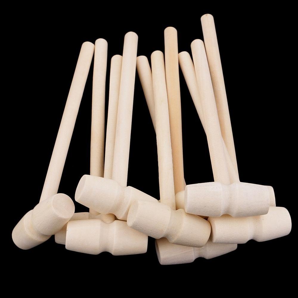 10pcs Wooden Hammer Mallet Crab Lobster Seafood Crackers Leather Craft Jewelry Making Crafts Kids' Dollhouse Supply