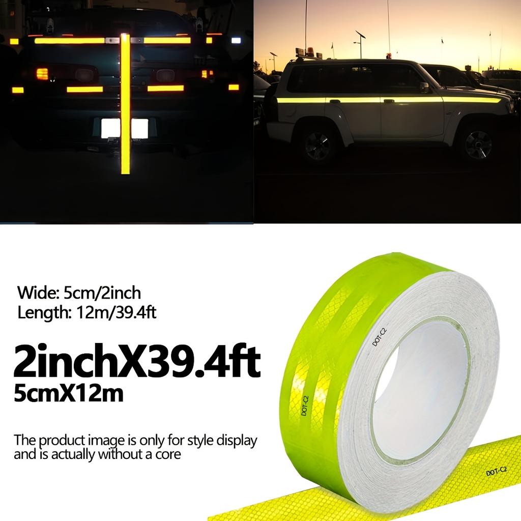 Reflective Tape Outdoor Waterproof DOT-C2 Fade Resistant Fluorescent Green Reflective Tape Strong Adhesive Safety Warning Tape