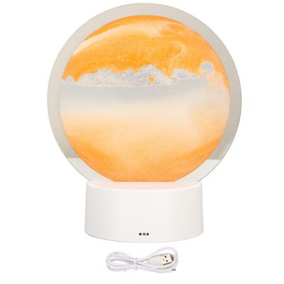 Moving Sand Art Round Frame 3D Transparent Glass Battery USB Powered Lights Dynamic Sand Picture
