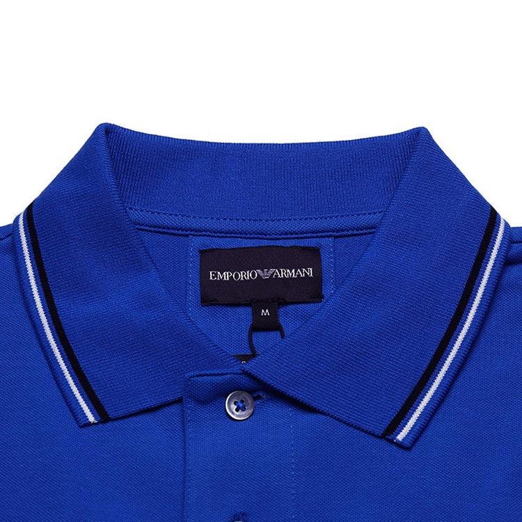 Emporio Armani Ss22 Eagle Logo Cotton Short Sleeve Polo Shirt Men Tops Nautical-Blue 8N1FB4-1JPTZ-0905