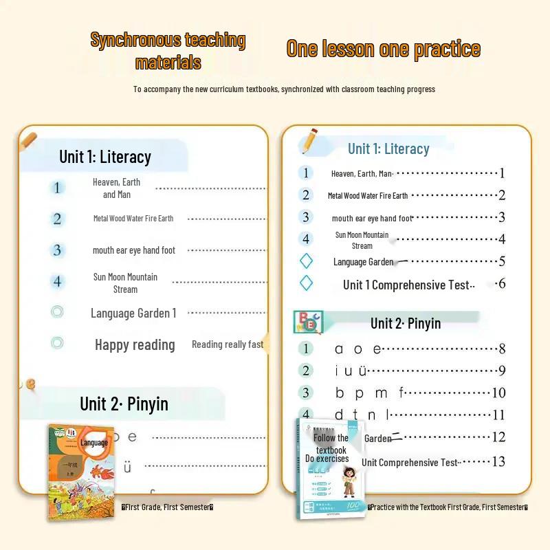 2025 Autumn Edition: Synchronous Training for First & Second Grade Chinese & Math (First Semester)