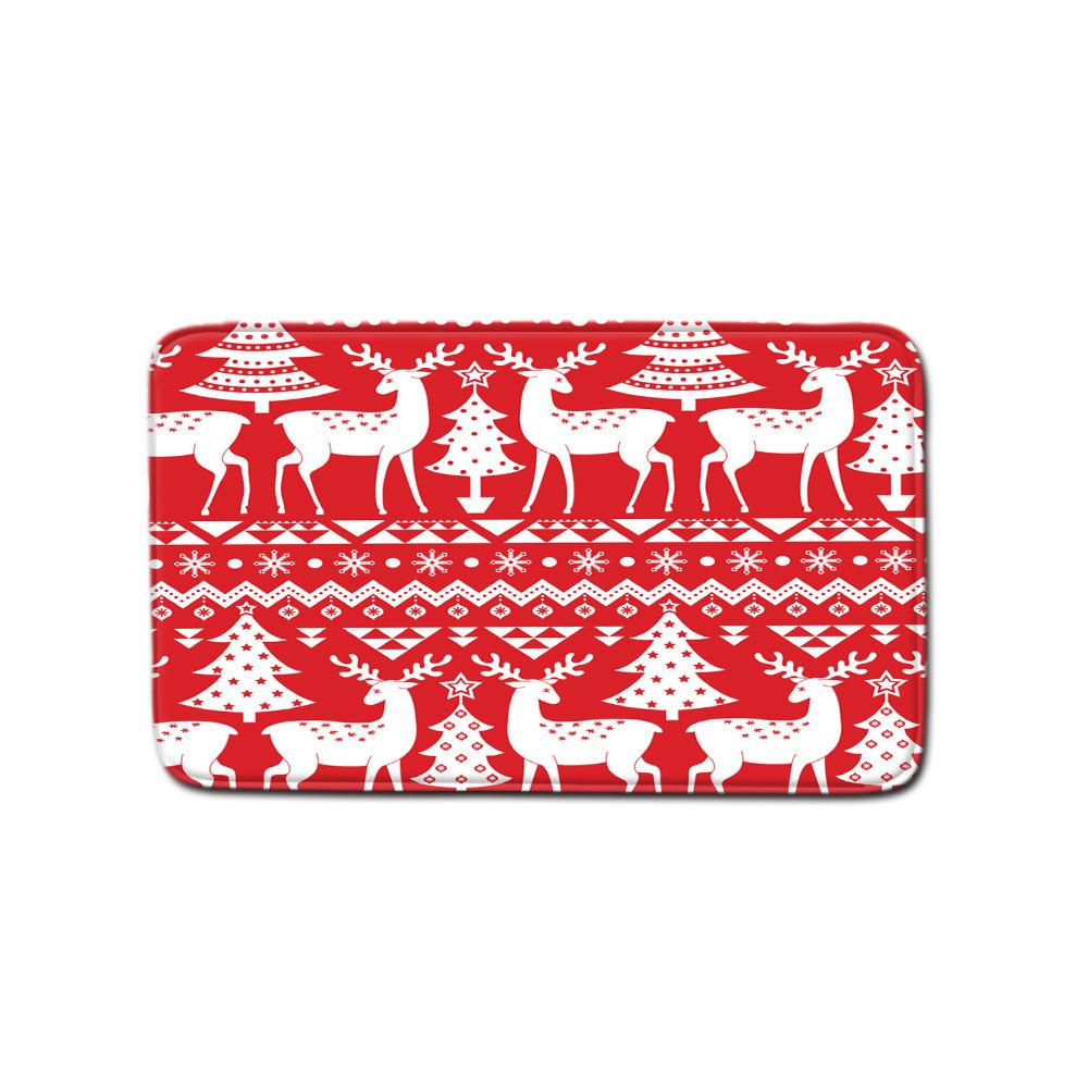 3D Digital Printing Christmas Waterproof Shower Curtain Four-Piece Bathroom Non-Slip Door Mat Toilet Absorbent Floor Mat Carpet