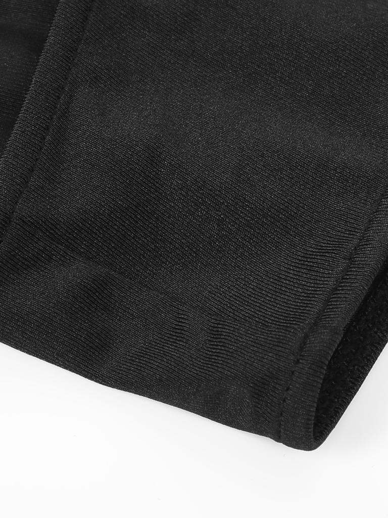 Fringed Dance Dress Sheer Mesh Patchwork Long Sleeve Irregular Hem Dresses for Tango Latin Cha-Cha Samba