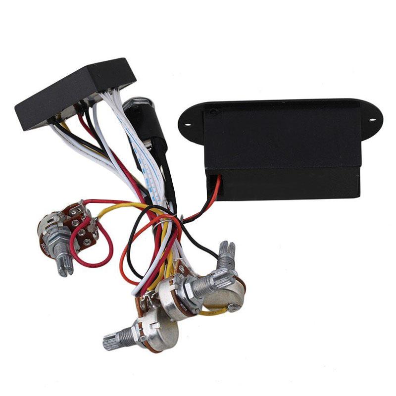 2 Band Active Bass Guitar EQ  Preamp Circuit Pickup Black