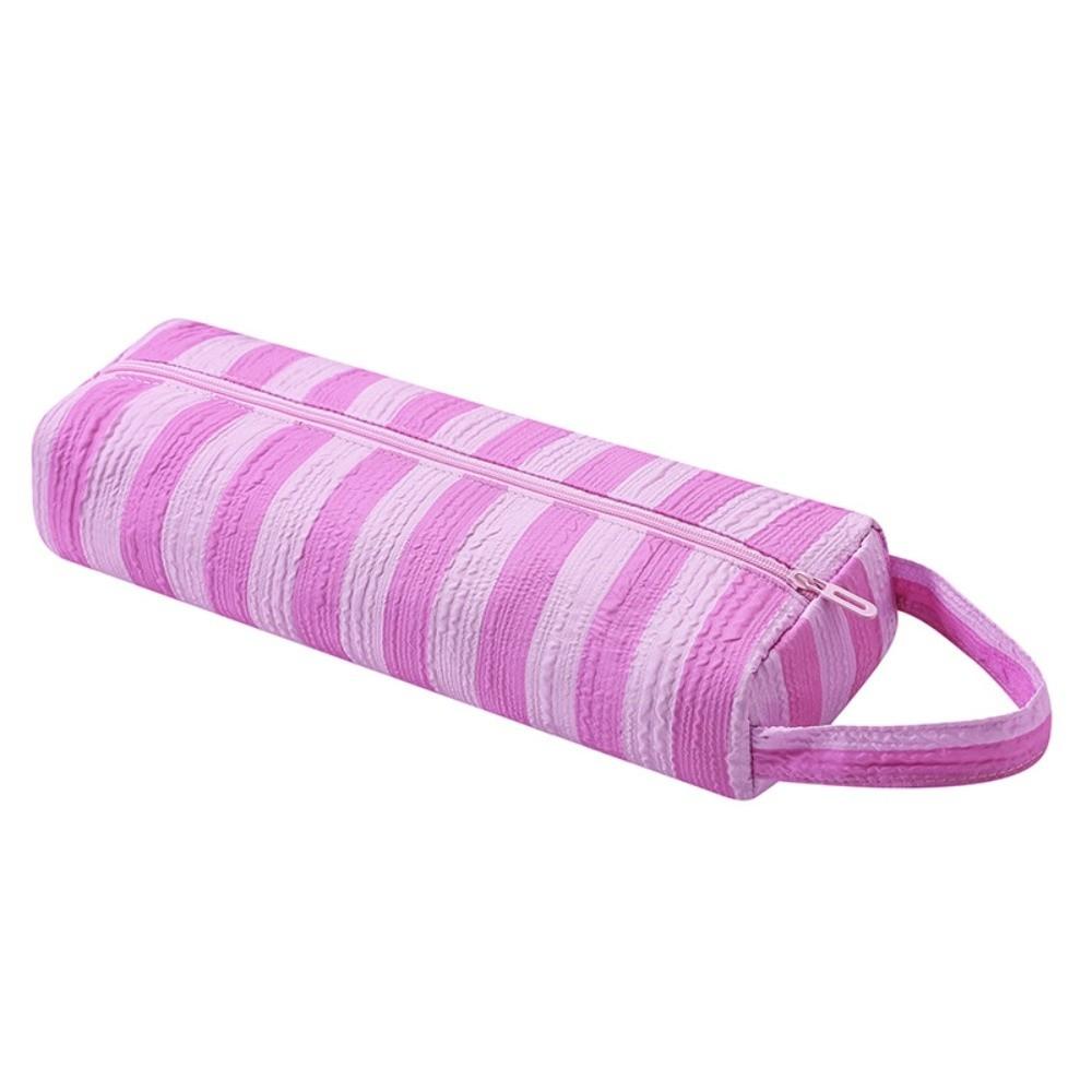 Large Capacity Hair Dryer Storage Bag Heat Resistan Stripe Design Curling Iron Storage Bag Portable Multi-Functional Makeup Bag