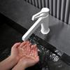 Bathroom Undermount Basin Faucet Waterfall Spout,Cold and Hot Mixer, Hollow-Out Handle, tap White
