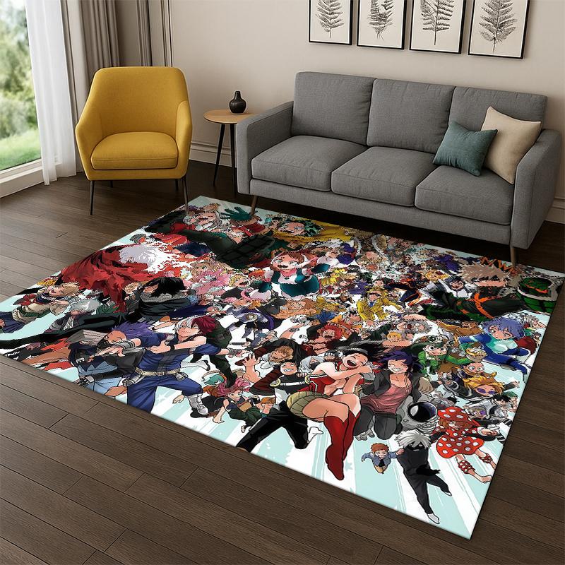 My Hero Academia Deku Bakugou Kreslený Anime Koberec Rohožka do Ložnice Obývacího Pokojí Pohovky Vstupní Rohožka Domácí Dekorace, Dětský Koberec Protiskluzový