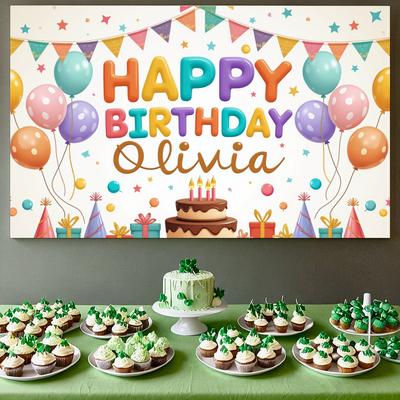 Easy To Hang Party Decoration Festive Banner Happy Birthday Banner for Birthday Party Event Decoration Kids Celebration