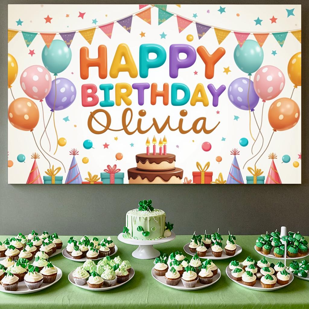 Easy to Hang Party Decoration Festive Banner Happy Birthday Banner for Birthday Party Event Decoration Kids Celebration